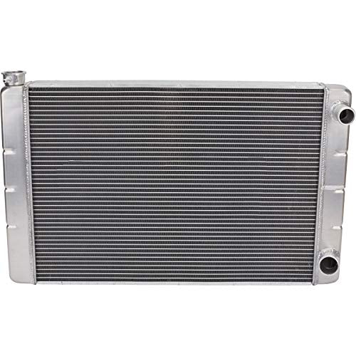 Speedway Motors 22-Inch Double Pass Aluminum Racing Radiator, S/B Chevy, Furnace-Brazed for Durability, Superior Performance, Double Pass Design with 2.25" Core, Efficient 1" Aluminum Tubes - size: 22 Inch