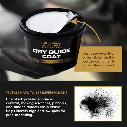 Dry Black Guide Coat, 7 Ounces (200 Grams) Excellent for Finding Defects in Automotive Paint, Great for Autobody, Highlights Scratches, Finds pinholes and Low Spots