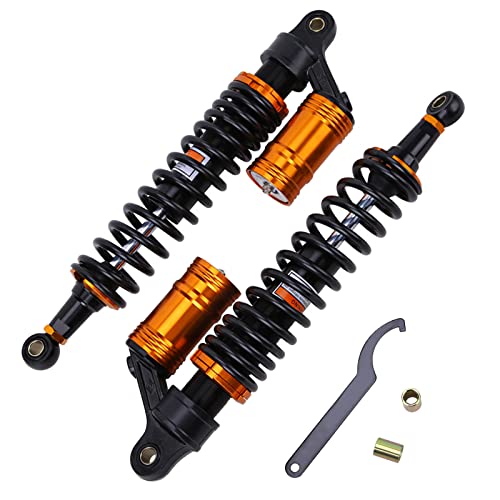 OUMURS 2Pcs 400mm Adjustable Motorcycle Air Shock Absorber Fit for Honda Suzuki Yamaha Kawasaki ATV Go Kart Quad Dirt Sport Bikes - size: 400mm