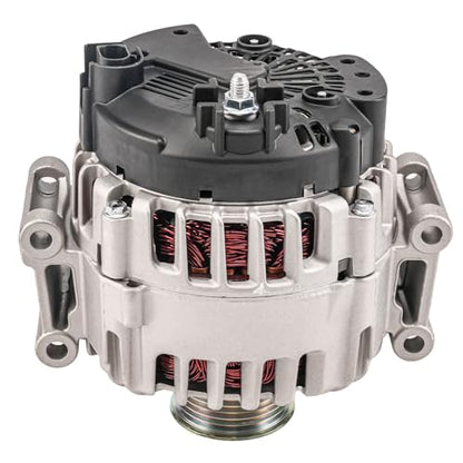 KAC Alternator Compatible With Audi for 2009-2017 Tiguan, CC 2008-2014 GTI 2012-2013 Jetta 2009-2016 Eos 2002-2009 A4 2008-2010 Jetta (Bosch Unit; 140 Amp) 11070N 12V CW 6-Groove Pulley - size: 11070N