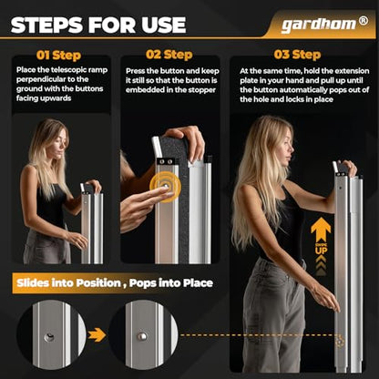 gardhom 6FT Telescoping Portable Wheelchair Ramp with Carrying Case - size: 6FT(can be used as 3.5FT or 6FT)