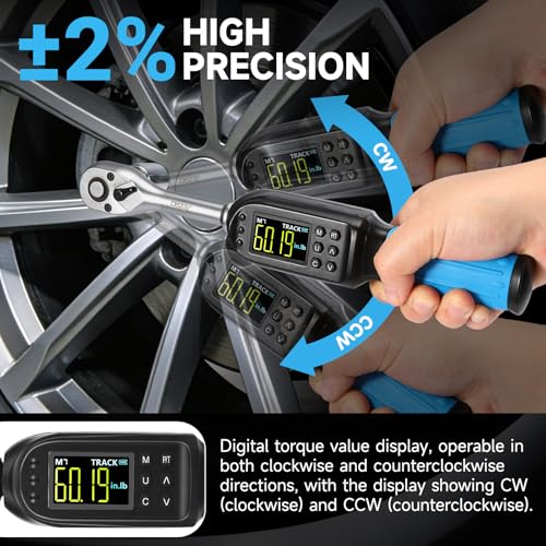 DISEN 3/8" Digital Torque Wrench Set 5-135 N.m 8 Presets 500 Memory - size: 3/8-inch