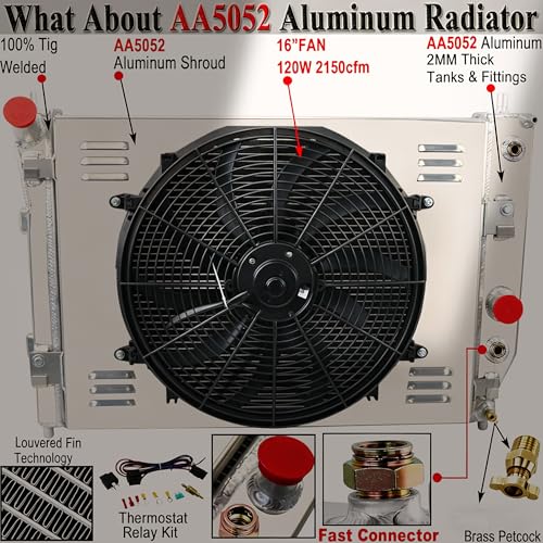 3 Row Aluminum Radiator+Shroud Fan for 2005-2013 Chevy Corvette 6.0 6.2L 7.0L V8, radiators,replacement radiator, aluminum radiator