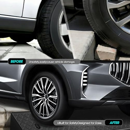 DNA Motoring 2pcs 2.1" Rise Rubber Curb Ramp Heavy Duty Loading Driveway Ramp Threshold Ramps 38.6" W x 5.9" D x 2.1" H for Loading Dock, Warehouse, Motorcycles, Cars, TOOLS-00643 - style: 2.1 in 2pcs