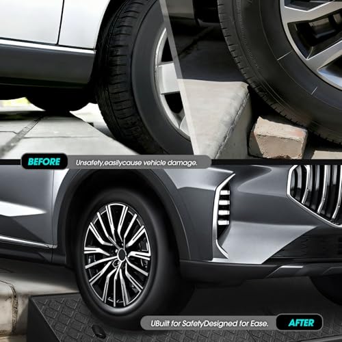 DNA Motoring 2pcs 2.1" Rise Rubber Curb Ramp Heavy Duty Loading Driveway Ramp Threshold Ramps 38.6" W x 5.9" D x 2.1" H for Loading Dock, Warehouse, Motorcycles, Cars, TOOLS-00643 - style: 2.1 in 2pcs