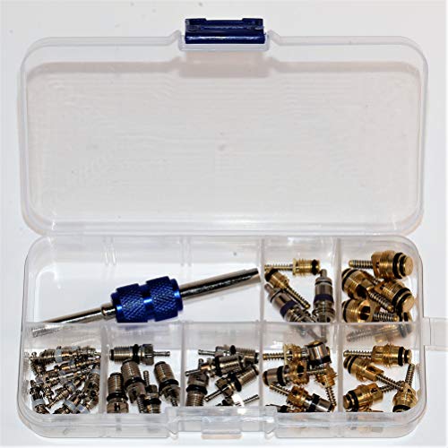 Car A/C Repair Kit - O-Ring Set + AC Valve Cores | Fix Air Conditioning | + Removal & Install Tool | R12 & R134a | - Also for Tire Valve Stems!