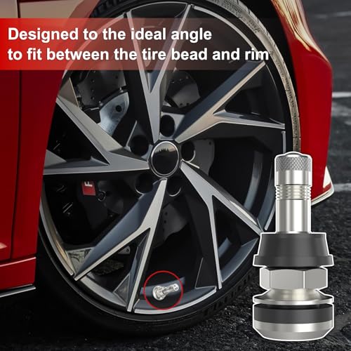 SUNSOUL TR416 5pcs Metal Valve Stems Outer Mount Fits .453" & .625" Rim Holes, Silver, High-Pressure Clamp-in Tire Valves - color: TR416-5pcs