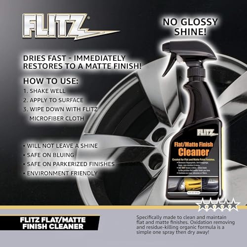 FLITZ Flat Matte Finish Cleaner - 8oz Bottle of USA-Made Vinyl Wrap Spray to Easily Remove Grease, Wax, Dust, & More - Quick Drying Matte Paint Cleaner - Ideal for Cars, Motorcycles - size: 8 Fl Oz (Pack of 1)