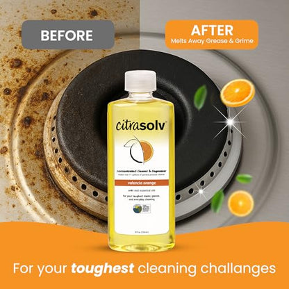 Citra Solv Concentrated Cleaner & Degreaser - Valencia Orange 32 Fl Oz, Effective, Versatile Cleaning Solution, Natural Ingredients, Biodegradable - size: 32 Fl Oz