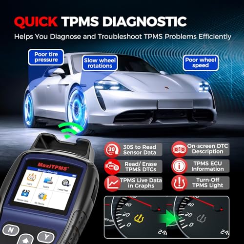 Autel MaxiTPMS TS501 PRO TPMS Programming Tool, Same as TS508, 2026 TPMS Relearn Tool Newer of TS501 TS408S TS408, Activate Relearn 99% Sensors, Program MX-Sensors, Read Clear DTCs, TPMS Diagnostic