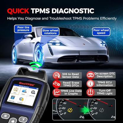 Autel MaxiTPMS TS501 PRO TPMS Programming Tool, Same as TS508, 2026 TPMS Relearn Tool Newer of TS501 TS408S TS408, Activate Relearn 99% Sensors, Program MX-Sensors, Read Clear DTCs, TPMS Diagnostic