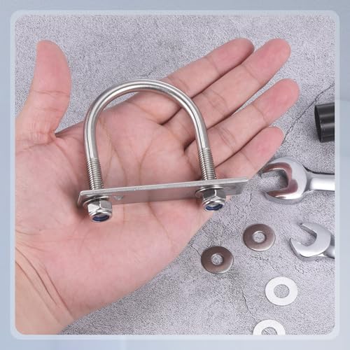 METALLIXITY U Bolts 4Set M8x51x78,Round U Bolt Kits 304 SS U Clamp - color: Silver, size: M8x51x78mm