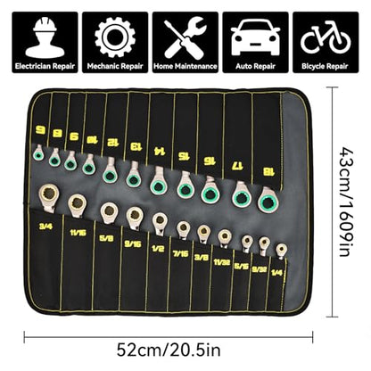 GRENPRO 23PCS Ratcheting Wrench Set SAE Metric Combination Mechanic Tools - style: 23PCS Ratcheting Wrench Set Metric&SAE With Color Ring (Ni)