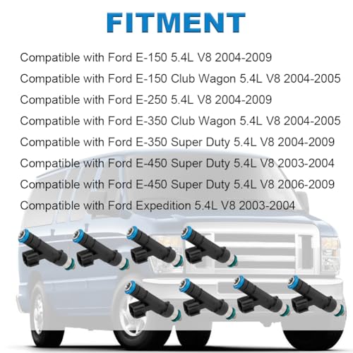 Fuel Injector Compatible with Ford Expedition E250 E350 E450 5.4L 2003-2009