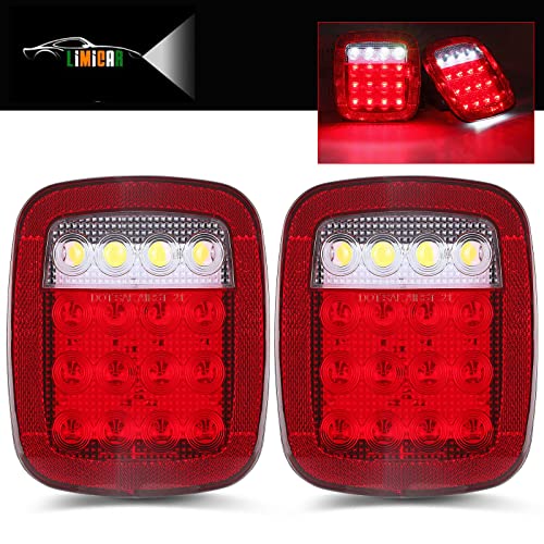 LIMICAR Trailer Tail Lights, 22 LED Stop Turn Backup Lights, 2 Pack