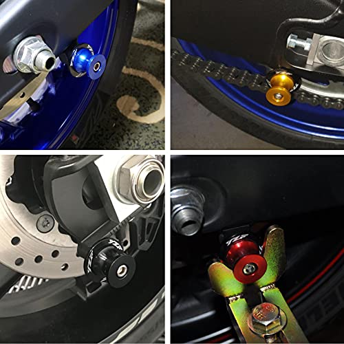 6MM M6 X 1.5 Motorcycle Swing arm Sliders Spools CNC Swing Arm Stand Screws 2PCS for Yamaha YZF R1 R3 R6 R25 R125 R6S 600R 750R (Blue) - color: Blue