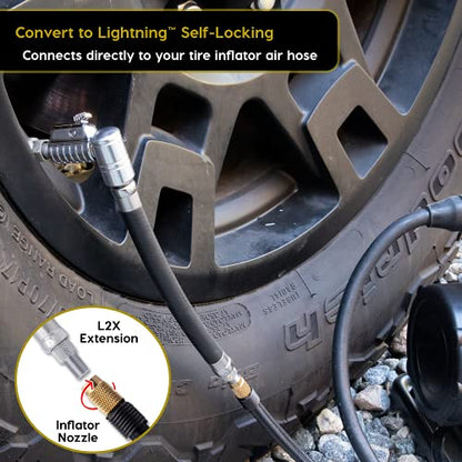 JACO Lightning L2X Quick-Connect Locking Tire Inflator Air Chuck Attachment - style: 90 Degree Head