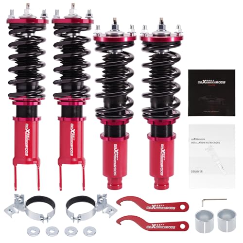 maXpeedingrods Coilover for Honda Civic 1988-2000, Red Damper Adjustable