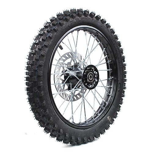 With brake discs 70/100-17 2.75-17 for Pit Dirt Bike tire 12-15mm Bearing Front Rim tube tire Disc Brake Wheel Rim With 190MM brake disc