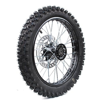 With brake discs 70/100-17 2.75-17 for Pit Dirt Bike tire 12-15mm Bearing Front Rim tube tire Disc Brake Wheel Rim With 190MM brake disc