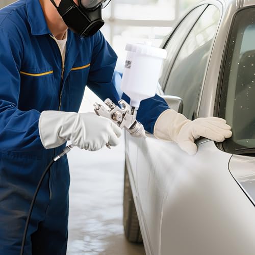 VEVOR LVLP Air Spray Gun, Gravity Feed Paint Sprayer Gun with 3 Nozzles (1.3/1.4/1.7mm), 600ml Capacity Automotive Paint Sprayer with Air Regulator for Furniture, Car Painting, Home Improvement - size: LVLP -1.3/1.4/1.7mm