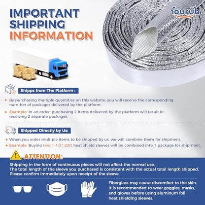 Automotive Heat Shield Sleeve 1/2inch-22ft High Temp Sheathing Roll - size: 1/2"-22ft