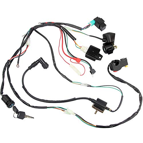 Electric Start Engine Wiring Harness Coil CDI Solenoid Relay for50cc 70cc 110cc 125cc 4 Stroke ATV Pit Quad Dirt Bike Go Kart Scooter Buggy