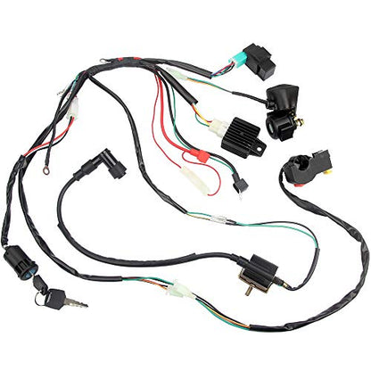 Electric Start Engine Wiring Harness Coil CDI Solenoid Relay for50cc 70cc 110cc 125cc 4 Stroke ATV Pit Quad Dirt Bike Go Kart Scooter Buggy