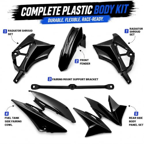 Plastics Fairing Kit for Hawk 250 (All Years) - color: black