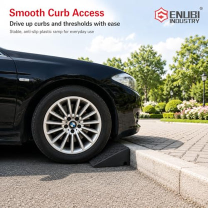 Curb Ramp Portable Lightweight Heavy Duty Plastic Threshold Ramp for Driveway, Loading Dock, Sidewalk, Car, Scooter, Bike, Motorcycle - size: 4.25" 1PCS
