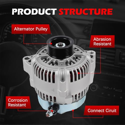 13859 Alternator Fit for Sequoia 2001-2002 V8 4.7L, for Tundra 2000 2001 2002 V8 4.7L, Replace OE 27060-0F020-84, 102211-0610 - size: 13859 | 100A