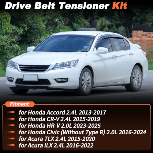 Engine Belt Tensioner with Serpentine Belt for Honda Accord 13-17