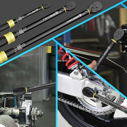 ANPUDS 5Pcs 1/4 3/8 1/2-inch Drive Click Torque Wrench Set, ±3% Accuracy - size: 20-240 in-lb + 10-110 ft-lb + 30-250 ft-lb