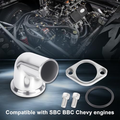 15° Swivel Water Neck Aluminum Polished Thermostat Housing - color: Silver, size: 15 Degrees Style1