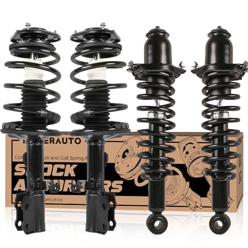 KUIPERAUTO Front and Rear Complete Strut Coil Spring Assembly Compatible for 2003-2008 Toyota Corolla 1.8L 171373R 171373L 172114 172115 (4PCS) - size: 4x Front+Rear Struts, style: 2003-2008 Corolla