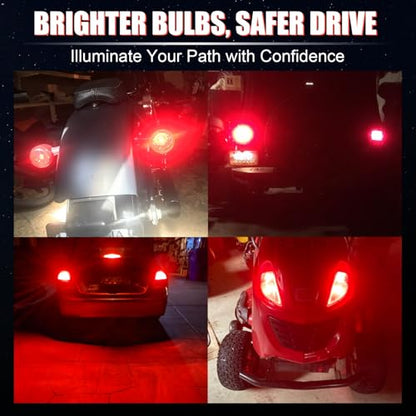 iBrightstar 3157 LED Bulb Red, 3057 LED Brake Lights Bulbs Super Bright for Rear Brake Lights and Tail Lights, 2 Pack - color: Red, size: 3157