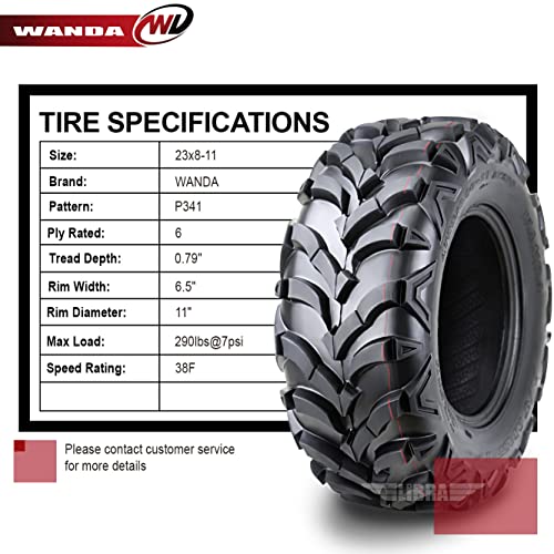 WANDA AT MASTER ATV Tire 23x8-11 23X8X11 P341 6PR Solid Lug Mud Snow- 10147 - size: 23x8-11