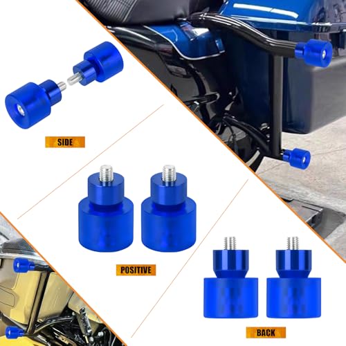 Crash Bar Wheel Screw Fit for Harley Touring and Softail - style: Blue Wheel with Blue Slider