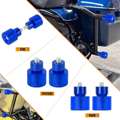 Crash Bar Wheel Screw Fit for Harley Touring and Softail - style: Blue Wheel with Blue Slider