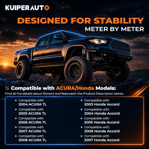 KUIPERAUTO Pair Rear Complete Struts Assembly 171372 Compatible for 2003-2007 Honda Accord Replacement Coil Spring Shocks Absorbers (2PCS) - size: 2X Rear, style: 2003-2007