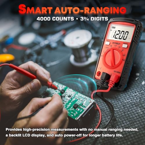 DIYSELF Multimeter Tester, 4000 Counts Multimeter with Capacitor Tester