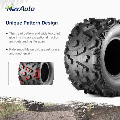 MaxAuto 16x8-7 ATV Tires 16x8.00-7 Go-Kart Tires AT16x8-7 Mini Bike Tire 16x8x7 UTV Off-Road Tire,6Ply Tubeless,2 Pack - size: 16x8-7