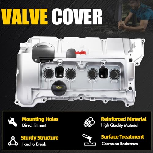Aluminum Engine Valve Cover Compatible with 2007-2016 Mini Cooper 1.6 Non-Turbo Part 11127646554 11127553799 11127567162 11127567791