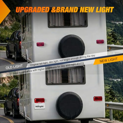 Nilight RV Tail Light 2PCS 72 LED Red White Tail License Plate Lights - color: RV Tail Light 72LED 2PCS