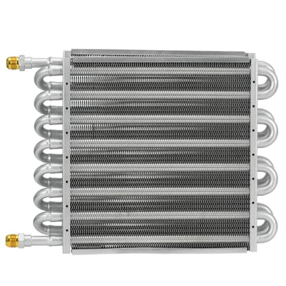 Universal 1/2" Transmission Oil Cooler Aluminium alloy 16 Pass Tube & Fin Sliver - color: Sliver, size: 16 Pass