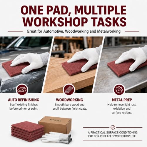 20 Pack Maroon Scuff Pads, 6x9 Inch Very Fine Hand Pads for Auto Paint Prep