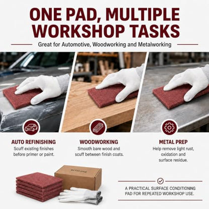 20 Pack Maroon Scuff Pads, 6x9 Inch Very Fine Hand Pads for Auto Paint Prep