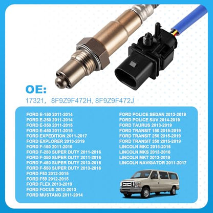 Nifeida 17321 8F9Z9F472J Oxygen Sensor Replacement O2 Sensor Compatible with Ford Expedition, Explorer, E-Series, F-Series, Flex, Focus, Mustang, Taurus, Transit, Lincoln MKC, MKS, MKT, Navigator - size: 17321