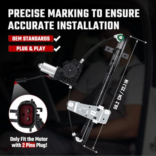741-556 Front Driver Side Power Window Regulator and Motor Fit for Jeep - size: Front Left, style: 741-556