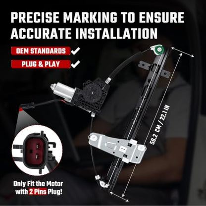 741-556 Front Driver Side Power Window Regulator and Motor Fit for Jeep - size: Front Left, style: 741-556